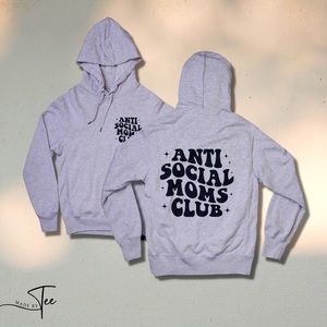 Anti Social Moms Club Hoodie Size M - Gray